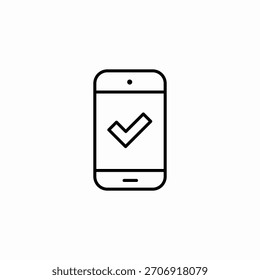 vetor de sinal de ícone de verificação móvel
