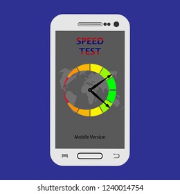 mobile version of the SPEED TEST program is launched on the smartphone screen