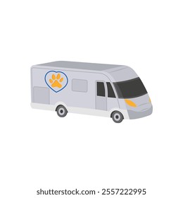 Mobile Vet, Veterinary Flat Vector Illustration