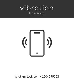 Mobile vibration line icon vector