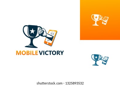 Mobile Victory Logo Template Design Vector, Emblem, Design Concept, Creative Symbol, Icon