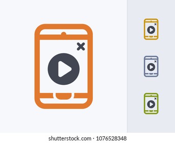 Mobile Video Ad - Composite Icons. A professional, pixel-aligned icon.
