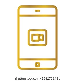 Mobile Video Color gradient illustration vector icon which can easily modify or edit 