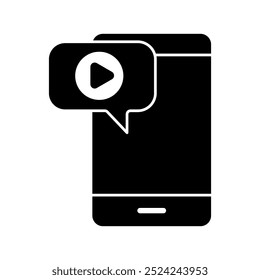 mobile video concept line icon. Simple element illustration. mobile video concept outline symbol design.