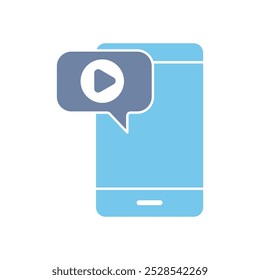 mobile video concept line icon. Simple element illustration. mobile video concept outline symbol design.