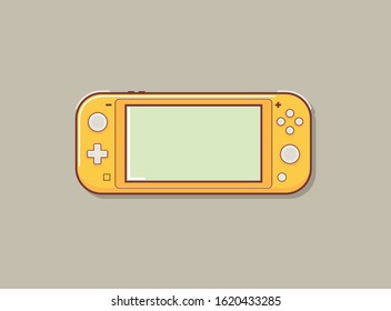 Mobile video console vector illustration. Video game console portable. Creative switch console. 