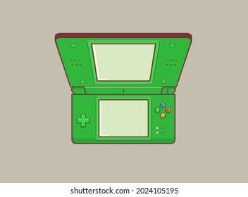 Mobile video console vector illustration. Video game console portable. Creative switch console. 