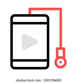 mobile video with earphone 