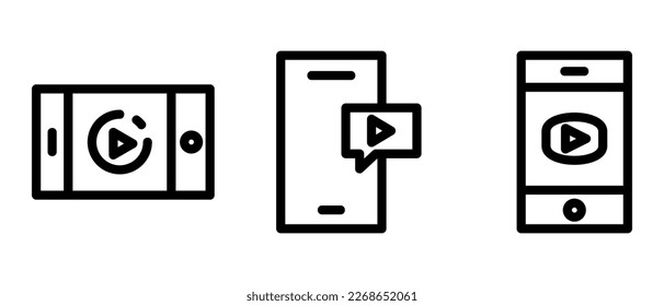 mobile video icon or logo isolated sign symbol vector illustration - high quality black style vector icons