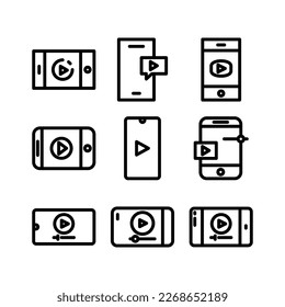 mobile video icon or logo isolated sign symbol vector illustration - high quality black style vector icons