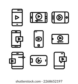 mobile video icon or logo isolated sign symbol vector illustration - high quality black style vector icons