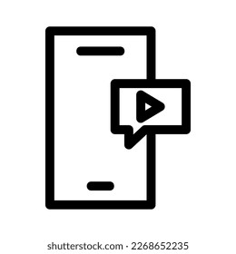 Mobiles Videosymbol oder Logo einzeln auf Zeichensymbolen, Vektorgrafik - hochwertige Vektorsymbole in schwarzem Stil