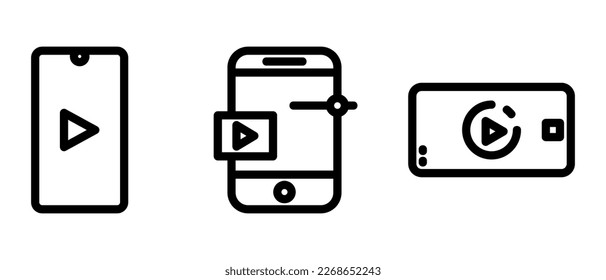 mobile video icon or logo isolated sign symbol vector illustration - high quality black style vector icons