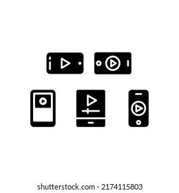 Mobile Video Icon Set Vector Symbol Design Illustration