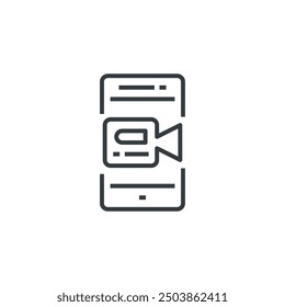 Video Video Icono de Mobile, Ilustración vectorial de Mobile