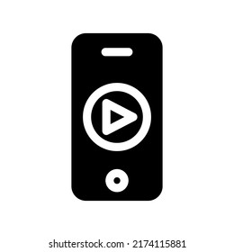 Mobile Video Icon Vector Symbol Design Illustration