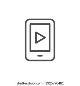 Mobile video line icon