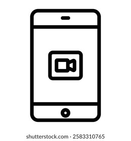 Mobile Video line icon, editable vector icon, pixel perfect, illustrator ai file 