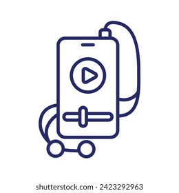 Mobile video music with handsfree, amazing icon of mobile video music