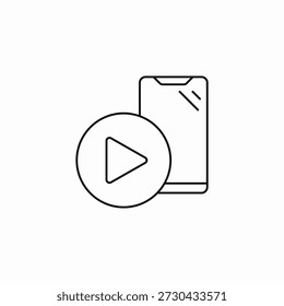 mobile video playback icon sign vector