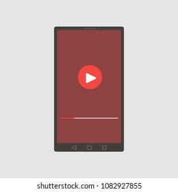 mobile video player icon. vector