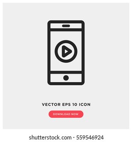 Mobile video player vector icon