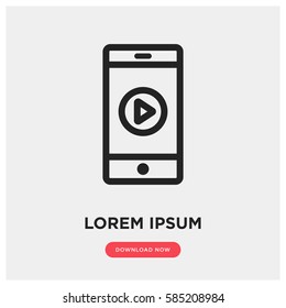 Mobile video player vector icon