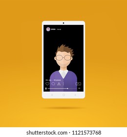 Mobile video streaming application design. Live tv app with user on air