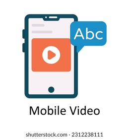 Mobile Video Vector  Flat Icon Design illustration. Education and learning Symbol on White background EPS 10 File