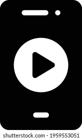 mobile video vector glyph flat icon