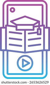 Ícone de vetor de vídeo móvel. Pode ser usado para impressão, aplicativos móveis e da Web.