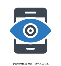 mobile view vector glyph color icon 