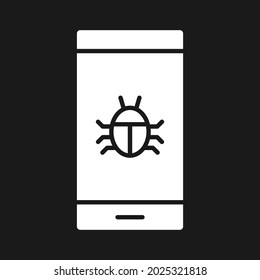 Mobile, virus, hacked, bug icon vector image. Can also be used for network and data sharing. Suitable for use on web apps, mobile apps and print media.