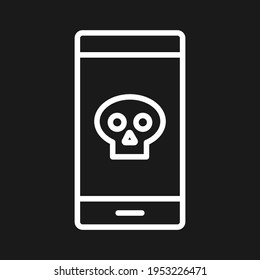 Mobile, virus, hacked, skull icon vector image. Can also be used for network and data sharing. Suitable for use on web apps, mobile apps and print media.