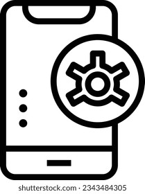 Mobile Virus Line Icon - Single Icon, Vector