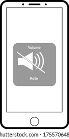 mobile volume sound mute vector icon