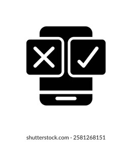 Mobile Vote Glyph Icon. Mobile Icon