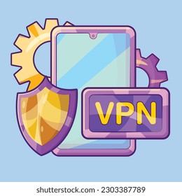 Mobile VPN Access Vector Illustration