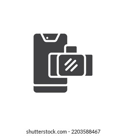 Mobile VR Headset vector icon. filled flat sign for mobile concept and web design. Cell Phone Virtual Reality glyph icon. Symbol, logo illustration. Vector graphics