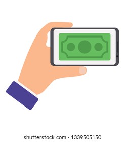 Mobile wallet flat icon vector 