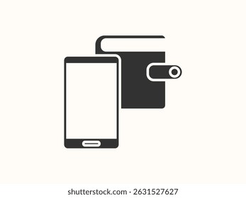 Mobile Brieftasche Symbol in sauberem Vektordesign. Perfekt für digitale Finanzen, Zahlungs-Apps oder Fintech UI. Einfach, modern und leicht zu erkennen.