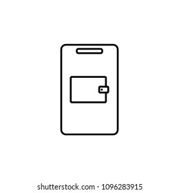 mobile wallet icon. Element of mobile banking for smart concept and web apps. Thin line mobile wallet icon can be used for web and mobile on white background