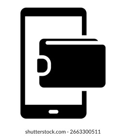 Elemento de icono de billetera móvil para diseño