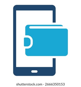 Elemento de icono de billetera móvil para diseño