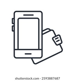 mobile wallet icon. vector.Editable stroke.linear style sign for use web design,logo.Symbol illustration.