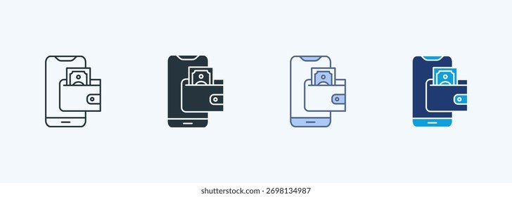 Mobile Wallet Multiple Style Icon Collection