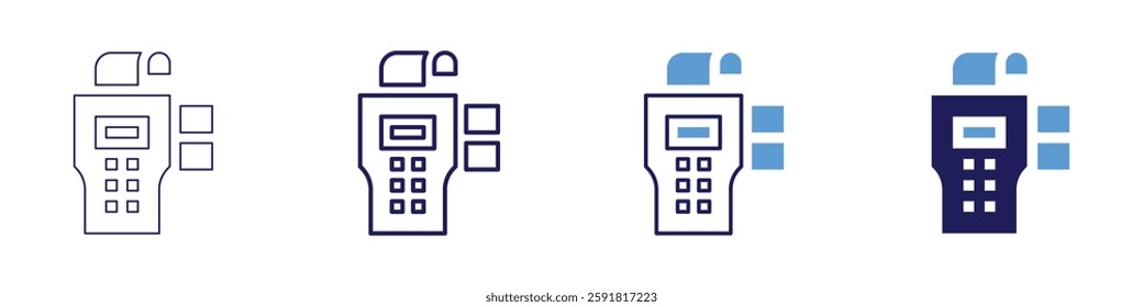 Mobile wallet solutions icon in 4 different styles. Thin Line, Line, Bold Line, Duotone. Duotone style. Editable stroke.
