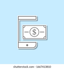 Mobile wallet sticker icon. Simple thin line, outline vector of web icons for ui and ux, website or mobile application