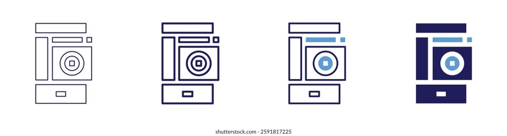 Mobile wallet technology icon in 4 different styles. Thin Line, Line, Bold Line, Duotone. Duotone style. Editable stroke.