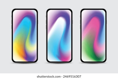 Mobile Wallpapers Design. Screens gradient set background for smartphones and mobile phones. Background for social media post, screen, mobile app, flyer. Modern screen vector design for mobile app.